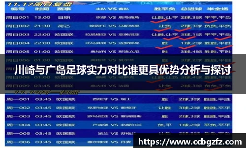 川崎与广岛足球实力对比谁更具优势分析与探讨